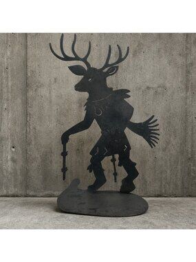 Robert Shields Lazart Deer Dancer Vtg Metal Sculpture Brutalist Southwest Art